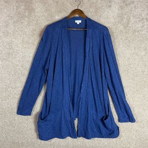J. Jill Blue Open Front Cardigan